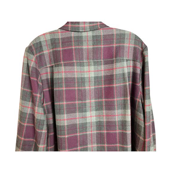 Pendleton Plaid Button Front Shirt Jacket Womens Size L Purple Grey special wool - Picture 6 of 12